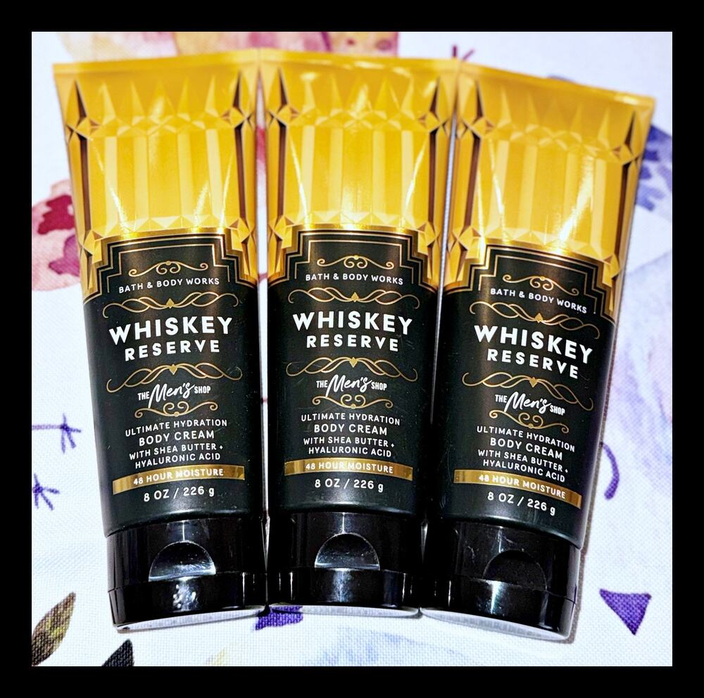 Bath & Body Works Whiskey Reserve Men's Shop Ultimate Hydration Body Cream x3